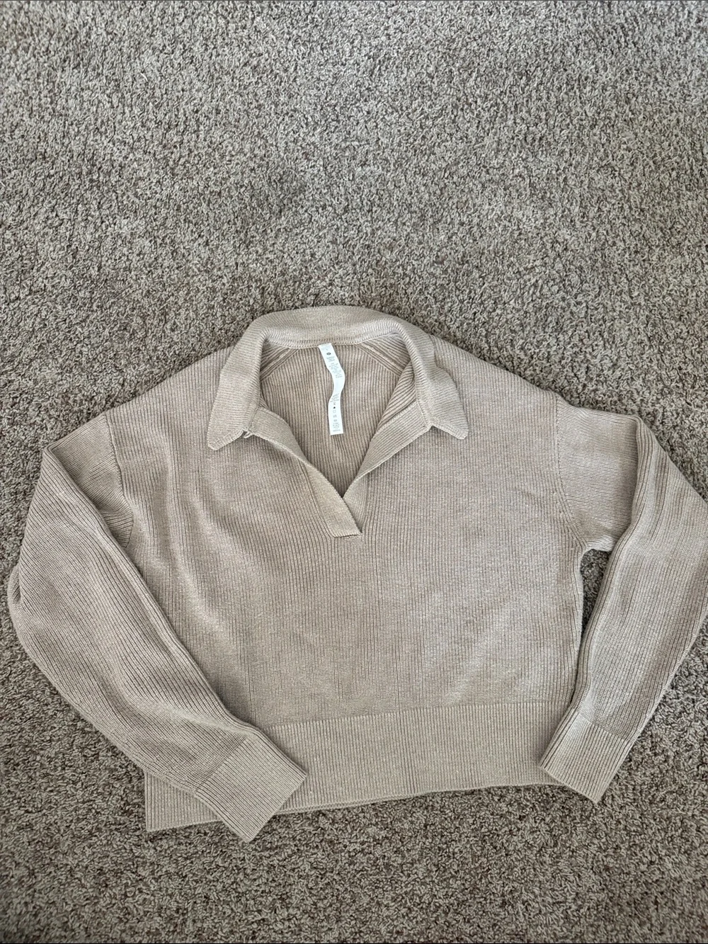 lululemon athletica Beige Collared Sweater